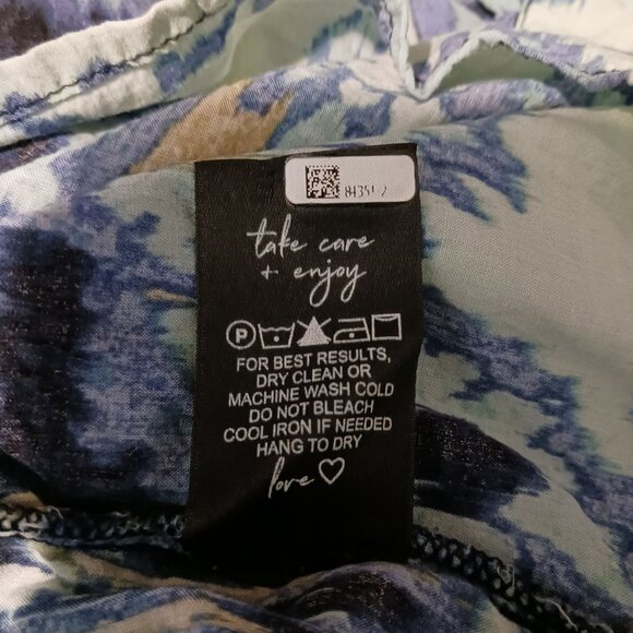 Nic+Zoe Summer Solstice V-Neck Short Sleeve Multicolored Blouse Size L - Picture 10 of 12